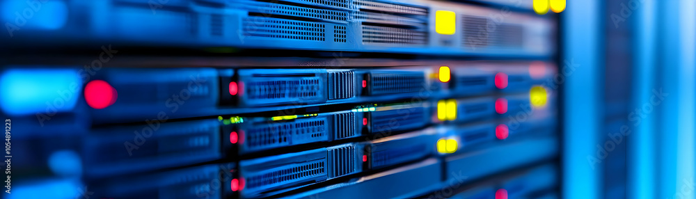 Poster extreme close up cloud data server components intricate microchips precision technology panning over