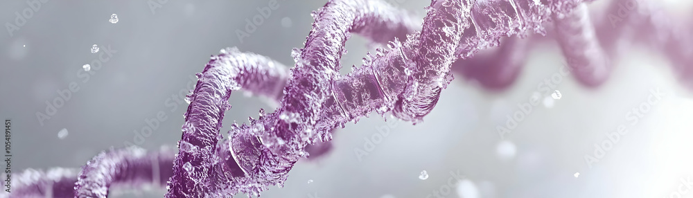 Poster close up dna strand athletic symbols macro image rotating helix emphasizing genetic milestones exerc