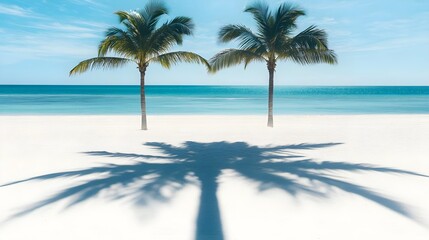 Fototapeta premium Palm Trees Beach Shadow