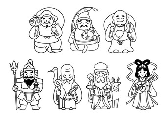 七福神　線画