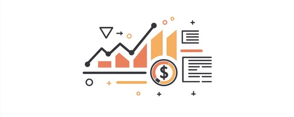 Sleek business analytics line icon, minimalist corporate data symbol.