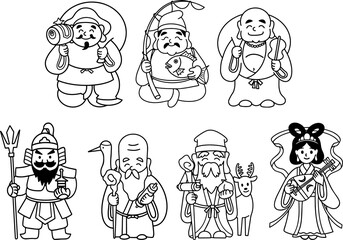 七福神　線画