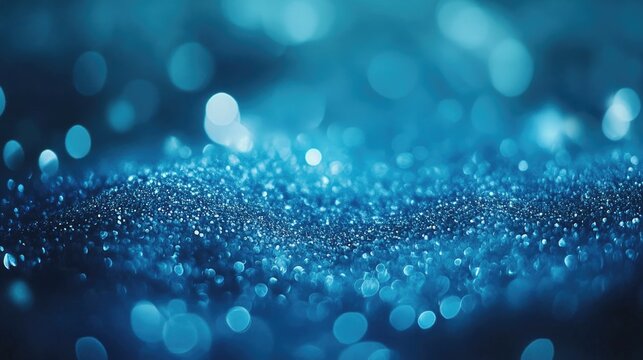Blue Glitter Surface Close Up