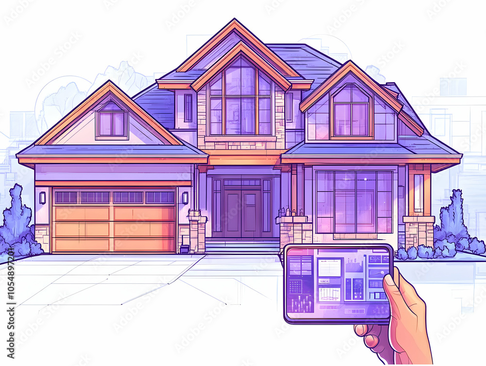 Poster flat automated energy management: homeowner using smartphone to control automated energy systems, sh