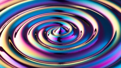Rippling rainbow pools in glossy, metallic texture. Created with Generative AI Technology