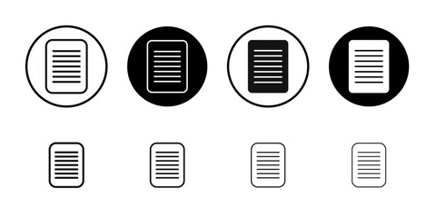 Form icon Flat simple outline set