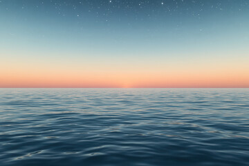 Obraz premium Serene ocean horizon at dusk with calm and peaceful atmosphere