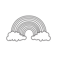 Rainbow Outline Clipart Design -  Rainbow Vector illustration in black and white