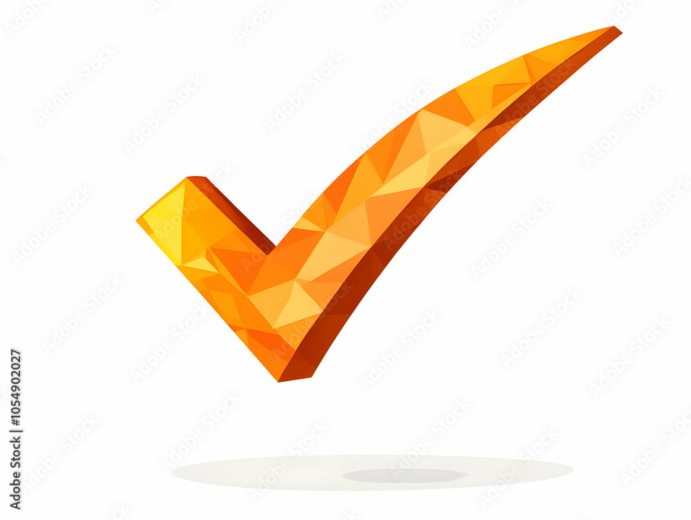 Poster floating checkmark glowing document icon symbolizing mastery task completion productivity innovation