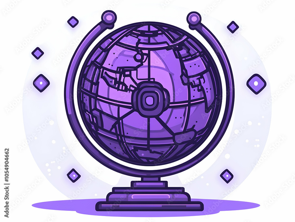Poster flat globe floating connection lines global mastery innovation communication trends infographics sim