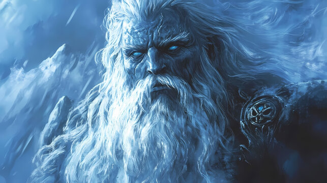 Ymir - norse frost giant. Norse Frost Giant. Illustration
