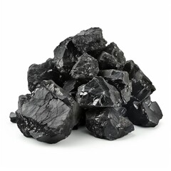 black coal isolated on white