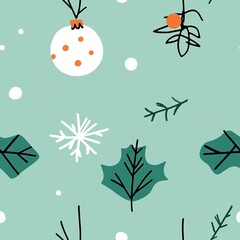 Christmas Ornament Seamless Pattern Background