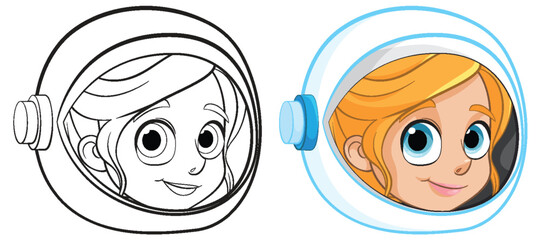 Smiling Astronaut Cartoon Illustration