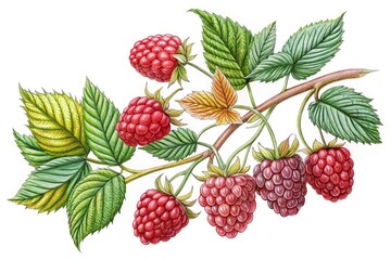 Line Sketch Drawing of Raspberry Plant Fruit: Beautiful Botanical Art, Nature Illustration, Organic Design, Hand-Drawn Raspberry, Fruit Sketch, Garden Aesthetic, Eco-Friendly Art, Edible Plants