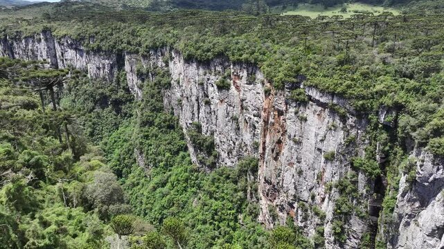 Itaimbezinho Canyon At Cambara Do Sul Rio Grande Do Sul Brazil. Dramatic Landscape Of Beautiful Canyons In The Tropical Scene. Countryside Sky Rural Field. Countryside Rural Panoramic.