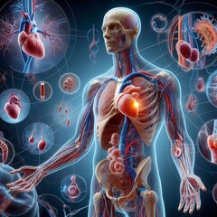 Human anatomical structure wih name for medical students