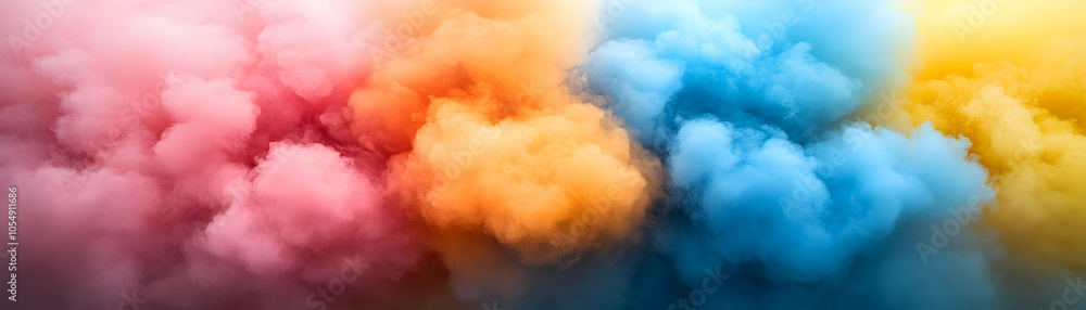 Poster glossy abstract cloud landscape wide shot with plain background for cloud development concept - repr