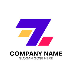 Modern geometry shape z letter z logo design 