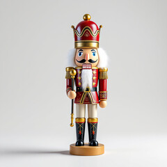 Traditional Christmas Nutcracker Soldier on White Background