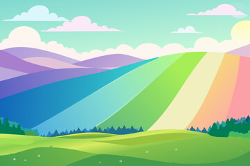 Obraz premium Bright rainbow gradient with overlapping blue, green, and purple layers