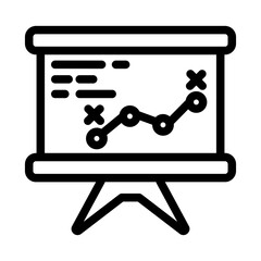 line chart graph board outline style
