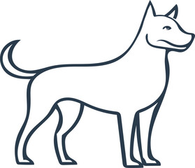 Dog  vector art illustration on a white background