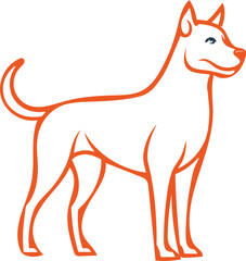 Dog  vector art illustration on a white background