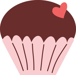 cup cake choco with love heart topping
