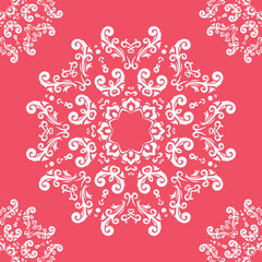 Damask Pattern Design Traditional Thai Art Arabic Pattern Mehndi Folk Embroidery, Aztec Ornament Print. Design for Carpet, Wallpaper, Clothing, Wrapping, Fabric