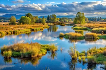 Fototapeta premium Wetlands close-up photo in Corvallis, Oregon