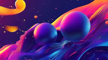 Abstract Banner Design featuring vibrant geometric shapes and dynamic layouts.