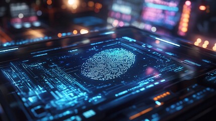 Futuristic Fingerprint Scanner with Embedded Technology