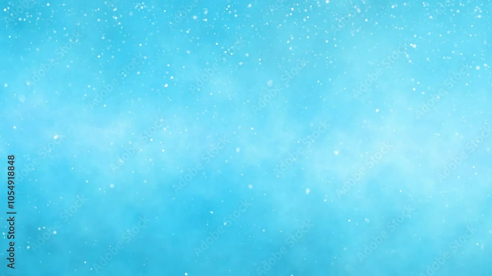 Canvas Prints loop snowfall on blue foggy sky copy space animation background.