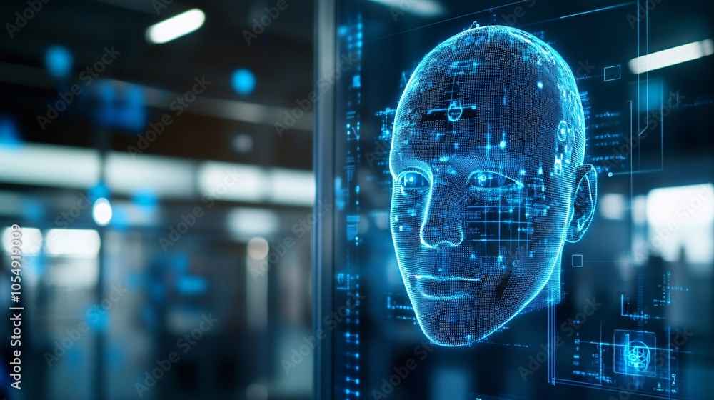 Poster advanced biometric security system visualization