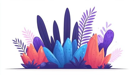 Colorful Foliage Illustration Floral Design Elements Nature Background