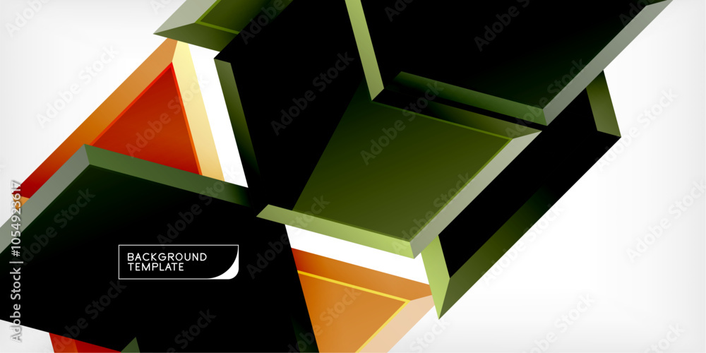 Aufkleber vector 3d arrow techno design template