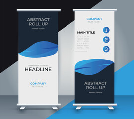 modern roll up banner template with abstract design