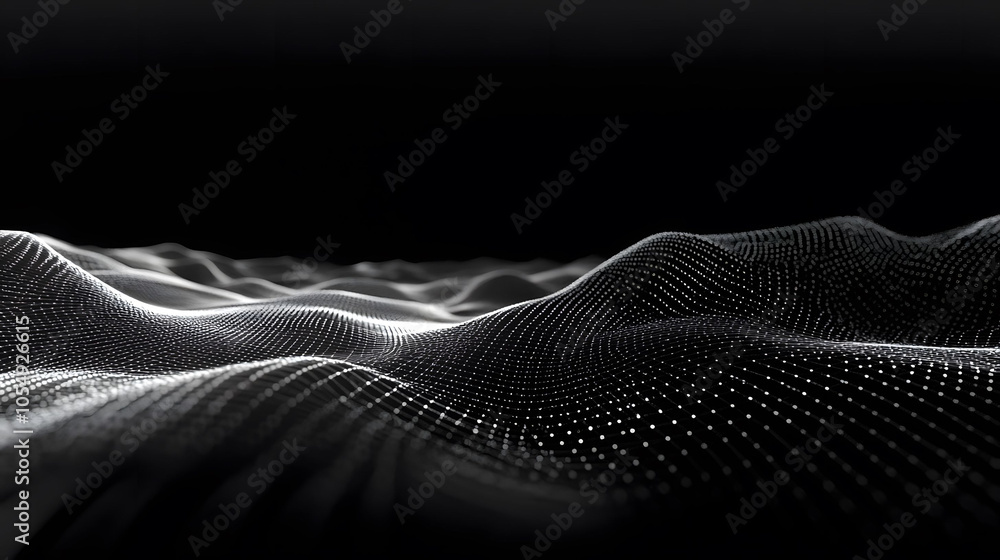 Poster abstract blue background with dynamic lines and patterns, evoking a sense of technology and cyberspa