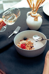 fresh and tasty porridge with berries