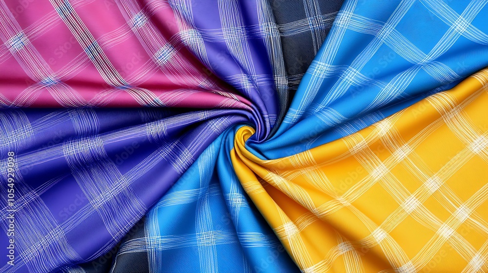 Poster vibrant textile patterns exploring the richness of colors and designs in modern fabric textures for 