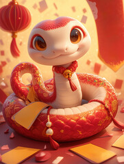 Festival style cute 3D little snake