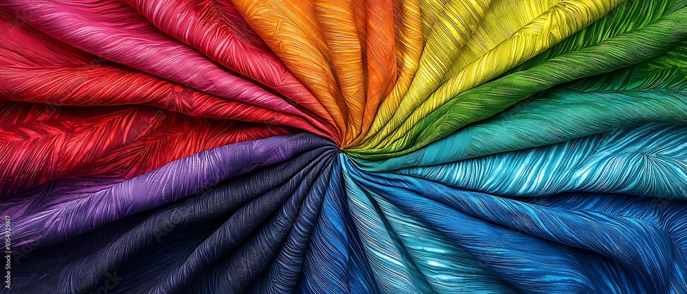Poster vibrant spectrum of textiles a colorful display of fabric patterns showcasing rich textures and tone