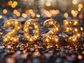 2025 Happy New Year Elements