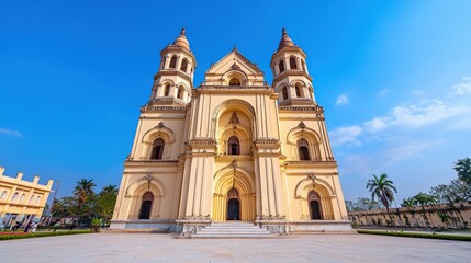 Fototapeta premium Majestic Historic Architecture Against Blue Sky
