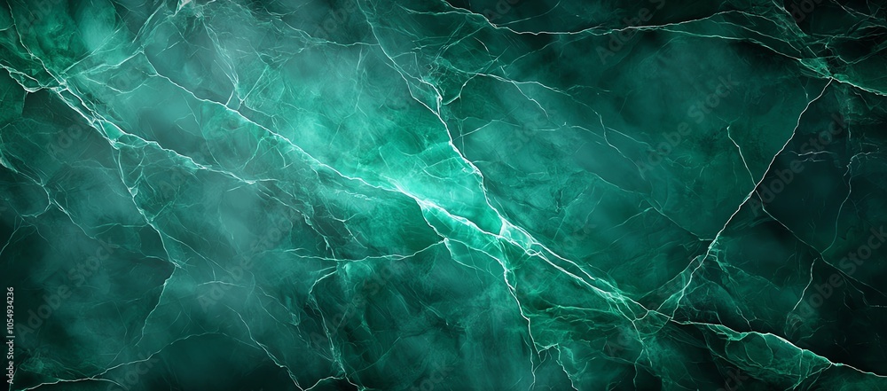 Poster abstract emerald green marble texture with intricate patterns and natural cracks, ideal for backgrou
