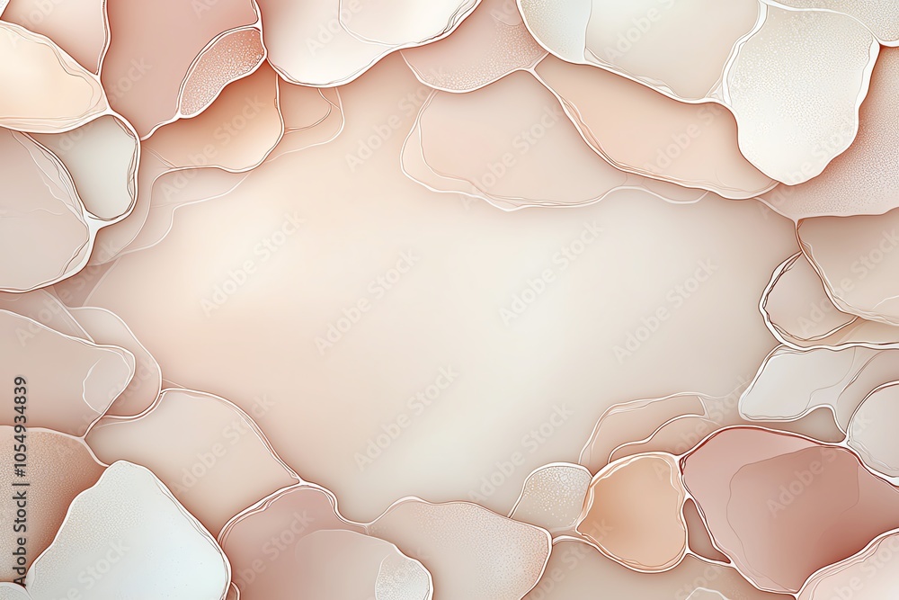 Poster elegant abstract background with soft peach and cream colors, featuring smooth curved layers creatin