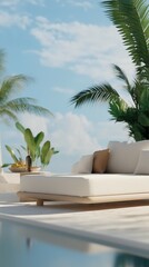 Fototapeta premium A modern outdoor living space with a minimalist design. 