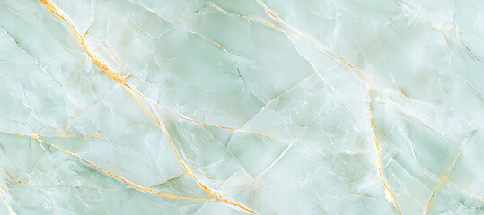 Obraz premium Elegant light green marble texture with subtle gold veins, perfect for backgrounds, designs, and architectural projects.
