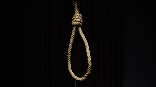 Rope noose on a black background